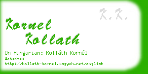 kornel kollath business card