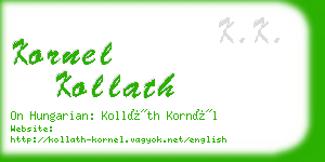 kornel kollath business card